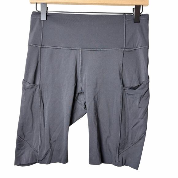 Lululemon Fast and Free 10” High Rise Bike Shorts Nulux Black Women’s Size 8 - Picture 1 of 8